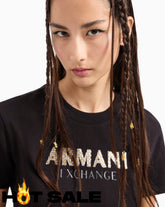 T-Shirt Women Black Armani Exchange Camiseta